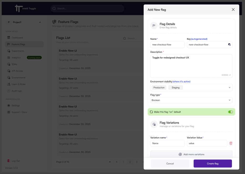 Creating a Feature Flag