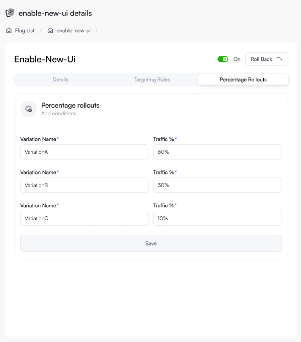 Feature flag targeting